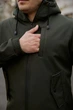 Мужская куртка Intruder Softshell удлиненная с защитой горла водоотталкивающая с капюшоном и с 4 карманами хаки/4XL - изображение 3