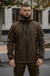 Мужская куртка Intruder Reef Softshell на микрофлисе с шевроном демисезонная с 10 карманами и капюшоном хаки/S - изображение 1