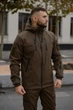 Мужская куртка Intruder Reef Softshell на микрофлисе с шевроном демисезонная с 10 карманами и капюшоном хаки/S - изображение 2