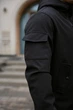 Мужская куртка Intruder Softshell удлиненная с защитой горла водоотталкивающая с капюшоном и с 4 карманами чёрная/L - изображение 2