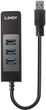 USB Hub Lindy USB 3.0 Hub & Gigabit Ethernet Converter Black (4002888431767) - obraz 1