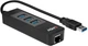 USB Hub Lindy USB 3.0 Hub & Gigabit Ethernet Converter Black (4002888431767) - obraz 3