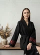 Жіночий піджак-кімоно чорний з червоною вишивкою L - зображення 1