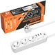 Мережевий фільтр LogicPower LP-X3 Premium 3 розетки 3xUSB кабель 4 м Білий (LP19526) - зображення 4