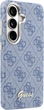 Etui plecki Guess 4G Script MagSafe do Samsung Galaxy S26 Blue (3666339613037) - obraz 4