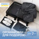 Набор дорожных органайзеров ORGANIZE для чемодана / комплект из 7 дорожных органайзеров / органайзер для одежды в чемодан Серый (C002-7-grey) - изображение 1
