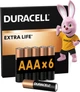 Щелочные батарейки Duracell AAA (LR03) MN2400 Basic 6 шт (81545427) (5000394142404) - изображение 1