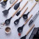 Набір кухонного приладдя 19 предметів Kitchen Set силіконові ЧОРНИЙ (065y) - зображення 4