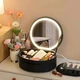 Кейс для косметики с LED-зеркалом и встроенной подсветкой, черный - изображение 1