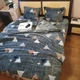 Постільна білизна KoTetextile плюшева велюрова сімейний 150-215 см (2шт) 50-70 2шт з резинкою трикутники темно-зелений - зображення 1