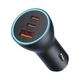 Автомобильное зарядное устройство Baseus Golden Contactor Triple Fast Charger 65W 2xUSB-C/USB-A Dark Grey (CGJP010013) - изображение 1