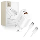 Мережевий зарядний пристрій Tech-Protect NCA20 QC/PD 20W USB-C | USB-A with USB-C to USB-C Cable White (5906302330553) - зображення 1