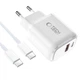 Мережевий зарядний пристрій Tech-Protect NCA20 QC/PD 20W USB-C | USB-A with USB-C to USB-C Cable White (5906302330553) - зображення 3