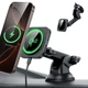 Автодержатель с функцией беспроводной зарядки ESR Magnetic Dashboard Car Mount Wireless Charger Qi2 15W Black with MagSafe (4894240210963) - изображение 3