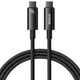 Кабель Baseus Tungsten Gold USB-C to USB-C QC PD 3.1 480Mb/s 240W 1 m Black (CAWJ040001) - изображение 1