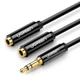 Кабель Ugreen Headphone Splitter 3.5mm Mini Jack/AUX 25cm Black (6957303828166) - зображення 1