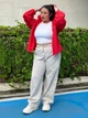 Ветровка с капюшоном женская Uniqlo 870590711 XS Красная (1159855663) - изображение 5