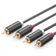 Кабель Ugreen 2x RCA/2x Cinch 5m Gray (UGR457BLK) - зображення 2