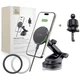 Автодержатель с функцией беспроводной зарядки Tech-Protect MM15W-V7 QI2 Magnetic Dashboard & Vent Car Mount Wireless Charger 15W Black with MagSafe (5 - изображение 1