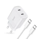 Мережевий зарядний пристрій Tech-Protect 20W 2xUSB-C with USB-C to USB-C Cable 1m White (9319456607291) - зображення 2