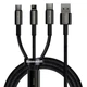Кабель Baseus Tungsten 3-in-1 USB-A to USB-C/Lightning/Micro-USB 1.5m Black (CAMLTWJ-01) - изображение 1