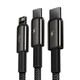 Кабель Baseus Tungsten 3-in-1 USB-A to USB-C/Lightning/Micro-USB 1.5m Black (CAMLTWJ-01) - изображение 7