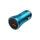 Автомобильное зарядное устройство Baseus Golden Contactor Max Dual Fast Charger Car Charger USB + USB Type-C Blue (CGJM000103) - изображение 4