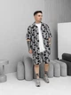 Спортивный мужской летний костюм (рубашка + шорты) 202931 XL серый - изображение 2