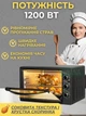 Електрична міні-піч духовка 35 л для випікання, розігріву та запікання, настільна електрична піч 1200 Вт з терморегулятором - зображення 3