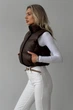 Укорочений Жилет Jadone Fashion Скай XS-S шоколад - зображення 5