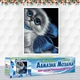 Алмазная мозаика Котенок с синим бантом DM-341 30х40см Полная заш набор алмазной вышивки животные - изображение 2