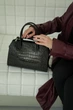 Жіноча сумка-багет з натуральної шкіри чорна BAGS4LIFE 7712 з двома ручками - 68581 - изображение 3