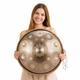 Золотой хэндпан (handpan) D Minor 10 нот 55 см с мандалами - изображение 2