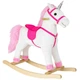 Конячка-качалка LeanToys з рухомим ротом і хвостом 74 см біло-рожева, 2252 (5902808151722) - зображення 1