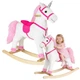 Конячка-качалка LeanToys з рухомим ротом і хвостом 74 см біло-рожева, 2252 (5902808151722) - зображення 6
