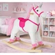 Конячка-качалка LeanToys з рухомим ротом і хвостом 74 см біло-рожева, 2252 (5902808151722) - зображення 8