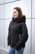 Демісезонна куртка Mila Nova К-315 50 чорний+молоко - изображение 3