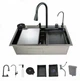Мийка багатофункціональна Zerix ZH7546-SET-06 Micro Decor Graphite з вбудованим змішувачем з нерж.сталі (ZM5587) - изображение 3
