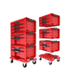Набор из 3 ящиков для инструментов Qbrick System PRO Drawer Workshop Set 3 2.0 RED с платформой на колесиках, модульные - изображение 2