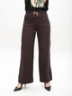 Джинсы женские коричневые палаццо тонкие с резинкой на поясе 2421-5 W36L30 - изображение 1