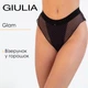 Труси жіночі бразиліана із сітки в горошок Giulia Glam 2240/40 S Black dots, ніжні прозорі трусики, жіноча білизна - зображення 1
