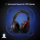 Навушники MCHOSE V9 PRO Black-Red Бездротова Ігрова Гарнітура, Радіоканал/Bluetooth/3.5мм. Знімний Мікрофон, RGB Підсвічування, Об'ємний звук 7.1, Автономна робота 250 Годин - изображение 2