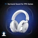 Навушники MCHOSE V9 PRO White Бездротова Ігрова Гарнітура, Радіоканал/Bluetooth/3.5мм. Знімний Мікрофон, RGB Підсвічування, Об'ємний звук 7.1, Автономна робота 250 Годин - изображение 4