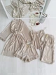 Комплект женский четверка халат майка шорты штаны Amelia Collection S бежевый - изображение 6