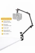 Металлический кронштейн с шарнирным креплением Magic Arm Super Clamp 75 см для фото и видео техники с зажимом на стол - изображение 2