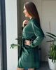 Женский велюровый халат средней длины Изумрудный Maybel 2XL/3XL 221 (4066_3) - изображение 5