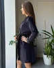 Женский велюровый халат средней длины Черный Maybel S/M 221 (4056_1) - изображение 4