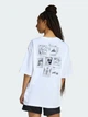 Футболка хлопковая оверсайз длинная женская Adidas Mini Embroidery Oversized Graphic T-Shirt KA5086 L White (4068814093188) - изображение 2