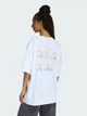 Футболка хлопковая оверсайз длинная женская Adidas Soft Side Oversized Graphic T-Shirt KA5091 XS White (4068814068544) - изображение 2