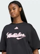Футболка хлопковая длинная женская Adidas House Of Tiro Graphic T-Shirt KB7170 M Black (4068814079120) - изображение 4